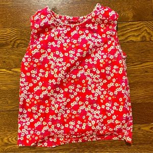 Peek Red Cotton Floral Sleeveless Shirt Size 2-3 Years